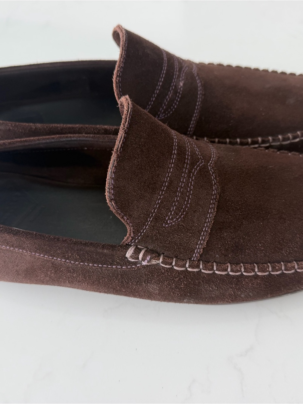 Ted Baker Dark Brown Suede Slip-On Loafers